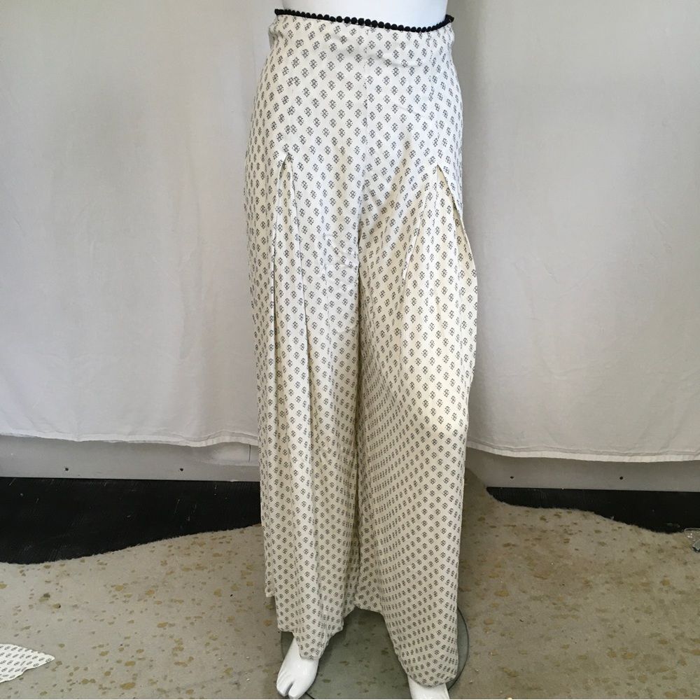 Revolve Tularosa Womens Patterned Adjustable Waist Tie Barbara Pants White Small - Picture 5 of 13
